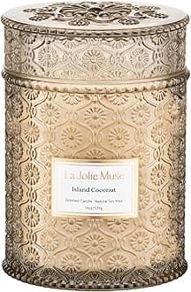 Vanilla Coconut Candle – Coconut, Freesia & Vanilla | 19 oz Large Wooden Wick Candle | Natural Soy Wax | 90 Hours Clean Burn | Gift-Ready for Hosts & Gatherings | Elegant Home Décor
