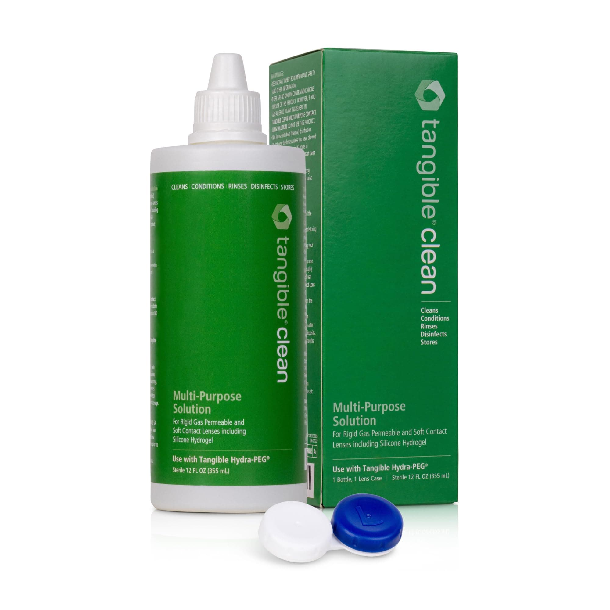 Tangible Clean Multi-Purpose Contact Lens Solution for Scleral and Gas Permeable Contact Lenses, with Lens Case, 12 Fl Oz