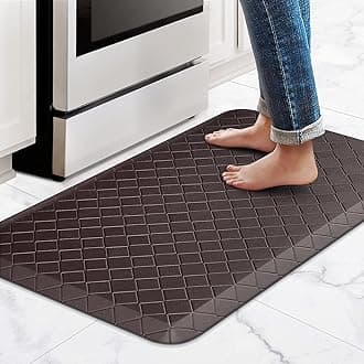 HappyTrends Kitchen Mat Cushioned Anti-Fatigue Kitchen Rug,17.3"x28",Thick Waterproof Non-Slip Kitchen Mats and Rugs Heavy Duty Ergonomic Comfort Rug for Kitchen,Floor,Office,Sink,Chocolate