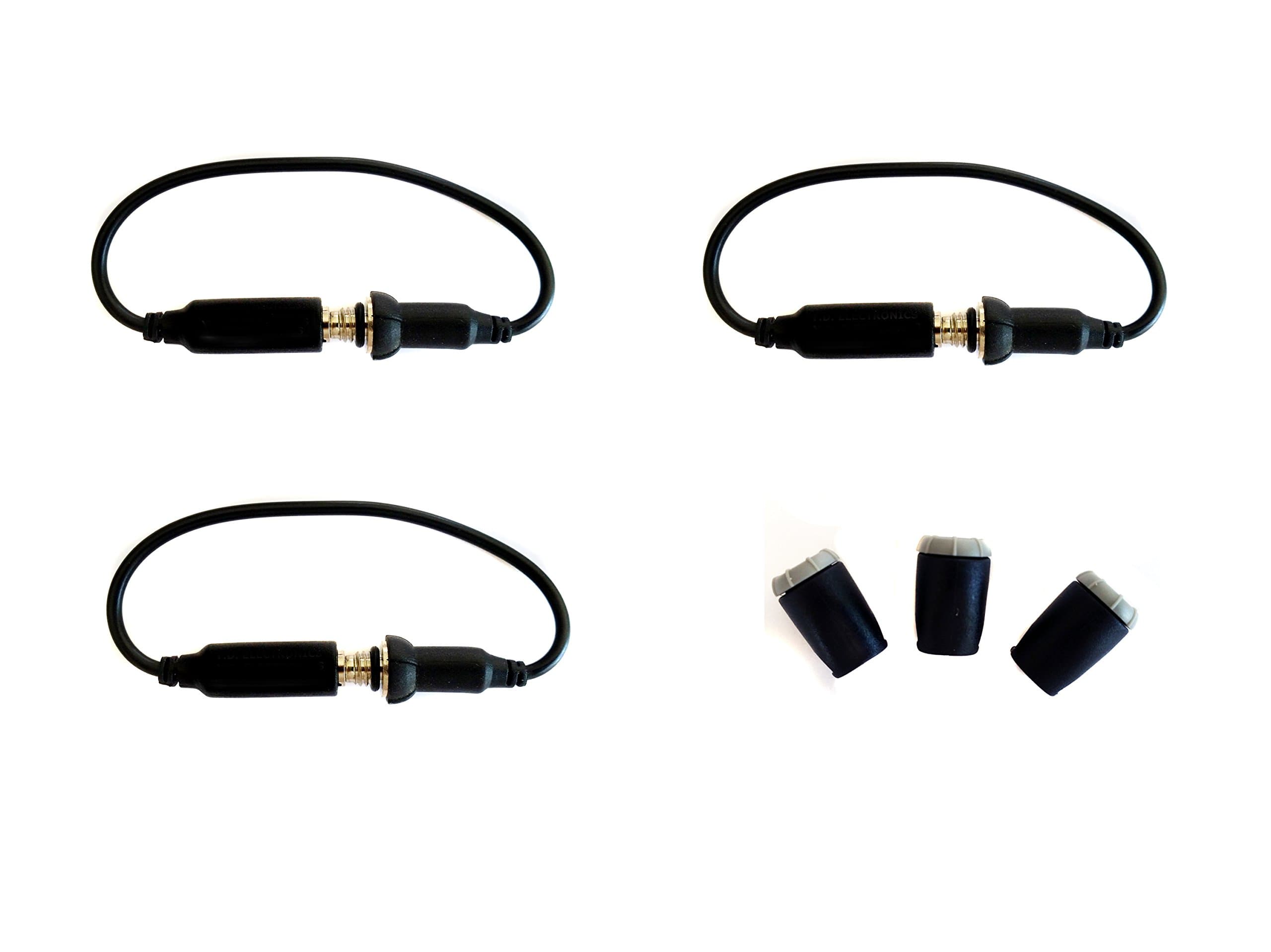 YD ELECTRONICS Headphone Adapter with Black & Gray Jack Cover and Keeper for iPhone 4/4S Lifeproof Cases - Set of 3