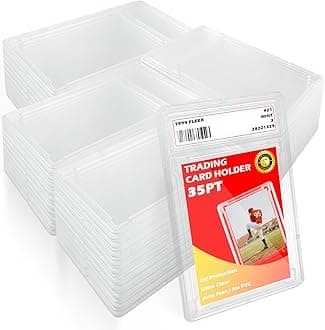 24 Pack Card Case Holder for Trading Cards- 35PT Hard Acrylic Graded Protectors Sleeves with Label Slot, Compatible with YuGiOh, MTG, Sports Cards