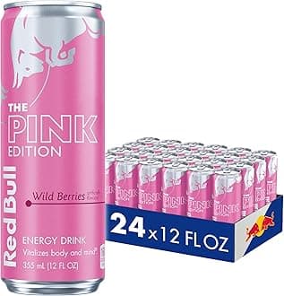 Red Bull Wild Berries, Pink Edition, with 114 mg Caffeine plus Taurine & B Vitamins, 12 Fl Oz, Pack of 24 Cans