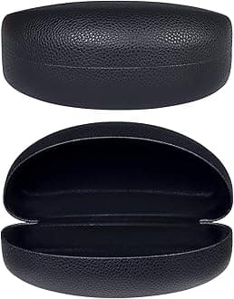 Hard Shell Sunglasses Case,PU Leather Classic Large Glasses Case for Women Men Lady