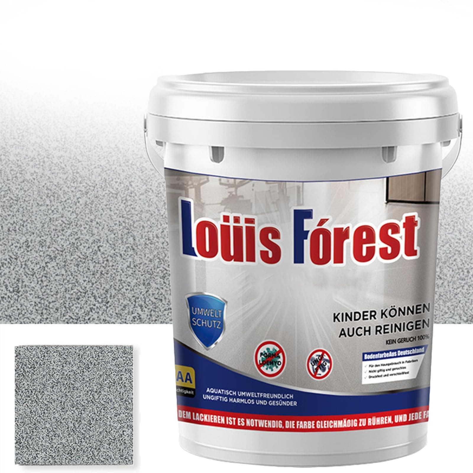 High-Gloss Marble Effect Epoxy Floors Coating, Louis Forest Epoxy Floor Paint, Garage Floor Paint, Waterproof Water-Based (Dark Gray)