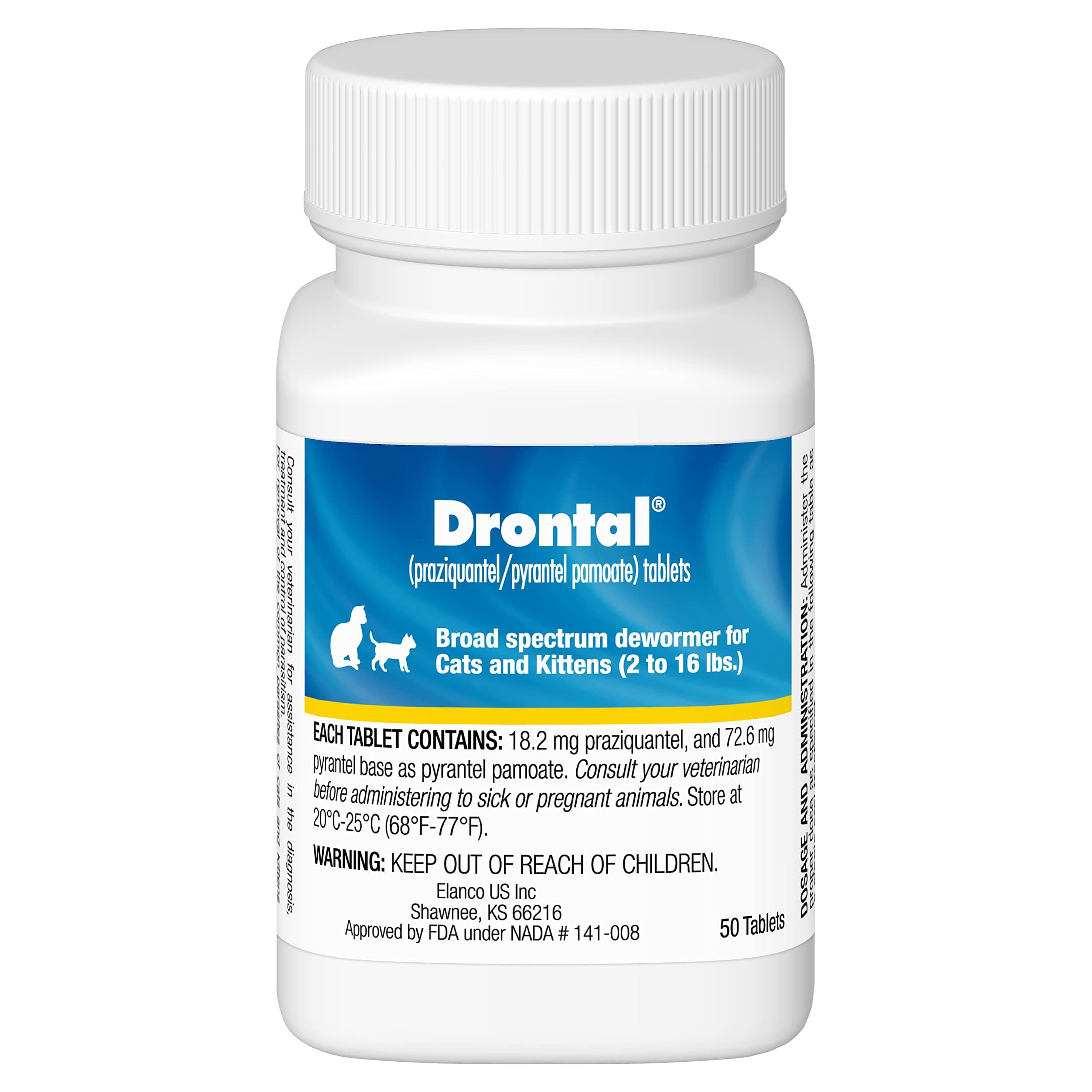 Drontal Broad Spectrum Dewormer, 50 Tablets