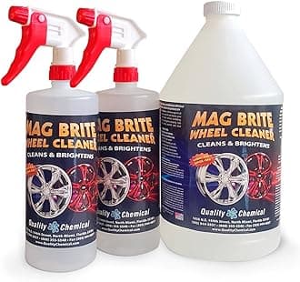 Quality Chemical Mag Brite/Acid Wheel and Rim Cleaner-Wheel and Tire Cleaner - Formulated to Safely Remove Brake Dust and Heavy Road Film - Best Car Wheel Cleaner for Rims - 1 Gallon Combo