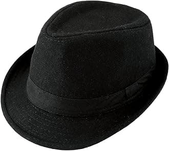 Unisex Classic 20s Trilby Fedora Hat with Band Casual Jazz Cap Manhattan