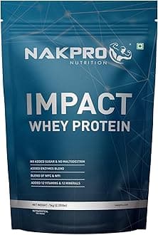 Impact Whey Protein 1kg |Isolate & Concentrate |24g Protein & 4.9g BCAA | With Digestive Enzymes for better Absorption |NABL Lab Tested 100% Authentic Supplement Powder - Peanut Butter Flavour