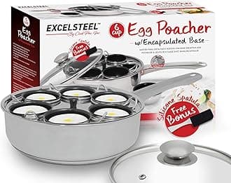 Excelsteel 18/10 Stainless 6 Non Stick Egg Poacher