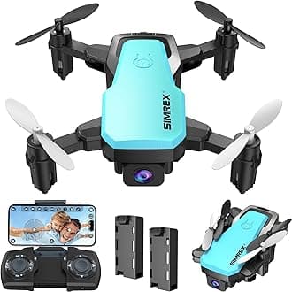 X300C Mini Drone with Camera 720P HD FPV, RC Quadcopter Foldable Drone With Altitude Hold, 3D Flip, Headless Mode, Gravity Control and 2 Batteries, Gifts for Kids, Adults, Beginner (NEW BLUE)