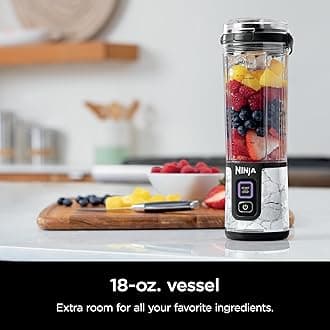 Ninja Blast Portable Blender, Cordless, 18oz. Vessel, Personal Blender for Shakes & Smoothies, BPA Free, Leakproof Lid & Sip Spout, USB-C Rechargeable, Dishwasher Safe Parts, Marble White, BC152MW