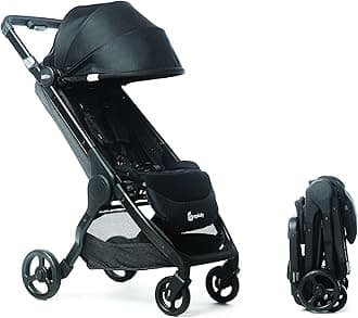 Ergobaby Metro+ Compact Baby Stroller, Lightweight Umbrella Stroller Folds Down for Overhead Airplane Storage (Carries up to 50 lbs), Car Seat Compatible, Black