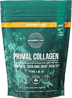 Collagen Powder for Women or Men Primal Collagen Peptides Powder Type I & III, 10 Oz Collagen Protein Powder for Hair, Skin, Nails (Single, Original)