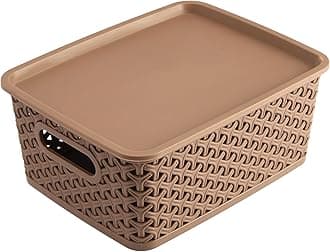 Kuber IndUStries Plastic 3 Pieces Big Size Multipurpose Solitaire Storage Basket With Lid (Multi) -Ctltc10908