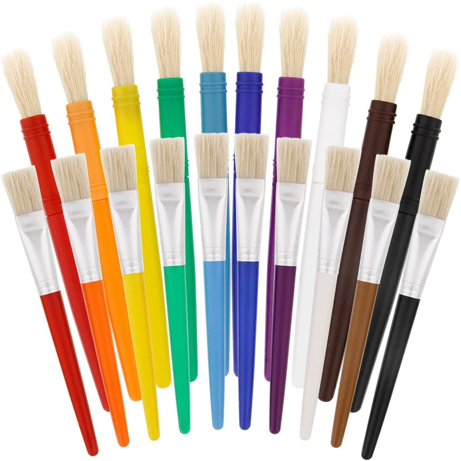 GGEROU 20 Pack Kids Paint Brushes,Non Shedding Chubby Paint Brushes Preschool Paintbrushes for Washable Paint Acrylic Drawing Kits,​Toddler Painting Brush Kit,Perfect for Kids School Gift