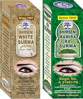 Bhimseni White & Mamira Surma Combo Pack - 1.5g Each, Herbal Eye Care