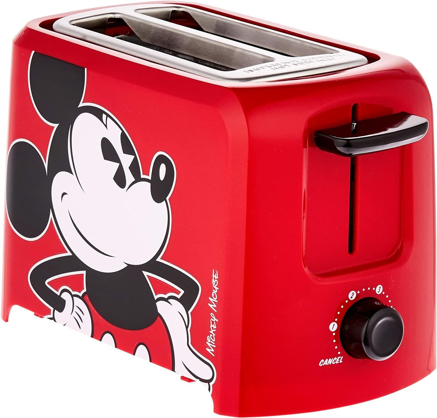 DCM-21 Mickey Mouse 2 Slice Toaster, Red/Black, 1
