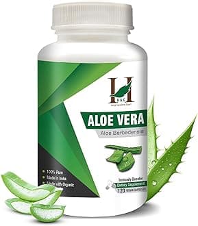 H&C Aloe Vera Capsules - 900mg per Serving, 120 Vegan Capsules | for All Wellness and Rejuvenation