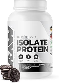 Whey Protein Isolate Powder | 100% Grass-Fed Protein Isolate | Highest Rated Protein Powder, Hormone-Free, Zero Additives, Low-Fat Sports Nutrition Protein | Cookies & Cream (25 Servings)