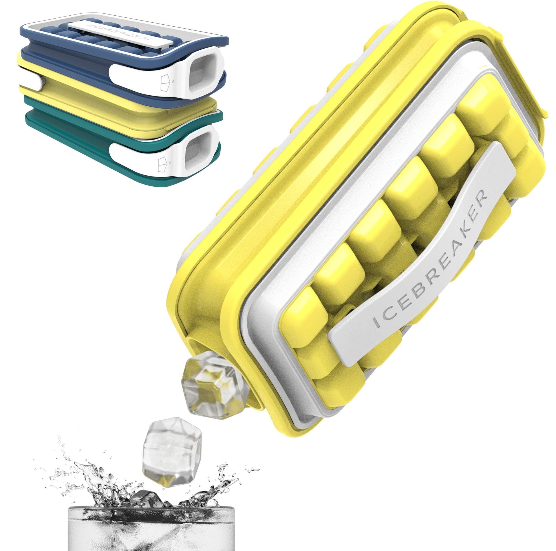 POP - 4 IN 1 - DISPENSER - MAKER - BIN - ICE PACK - Make And Serve Ice Without Ever Touching The Ice - The Sanitary Silicone Ice Tray for Freezer With Lid - Ice Cube Tray