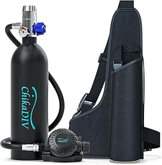 CHIKADIV 1L Mini Scuba Tank with 15 Minutes Mini Diving Tank with Pump Portable Oxygen Tank for Diving Underwater Tank Diving Package Diving Gear Snorkeling Equipment
