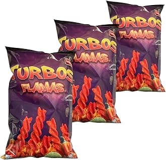 Turbos Flamas Corn Snack Chips | Spicy Hot Chili Pepper With Hint Of Lime | 3.42 oz Bags (3 Pack)