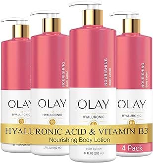 Olay Nourishing & Hydrating Body Lotion for Women with Hyaluronic Acid, 17 oz (Pack of 4)