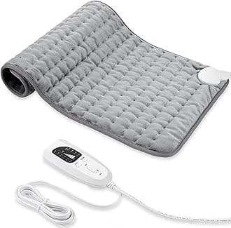 Heating pad, Electric Heat Pad with Automatic Switch-Off and 6 Temperature Levels Heating pad for Back Neck Shoulder Belly Heating Technology - Machine Washable (Silver Gray, 20" x 24")