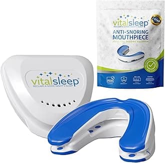 VitalSleep Anti-Snoring Mouthpiece, Comfortable & Adjustable Fit Snore Guard, Stops Snoring for Restful Sleep, USA Made, BPA Free & FDA Cleared Anti-Snore Device – Women's Size