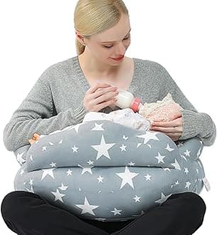 Nursing Pillow for Breastfeeding, Adjustable Nursing Pillow Breast Feeding Pillow Bottle Feeding More Support for Mom and Baby, Breastfeeding Essentials for Newborn,Removable Cover