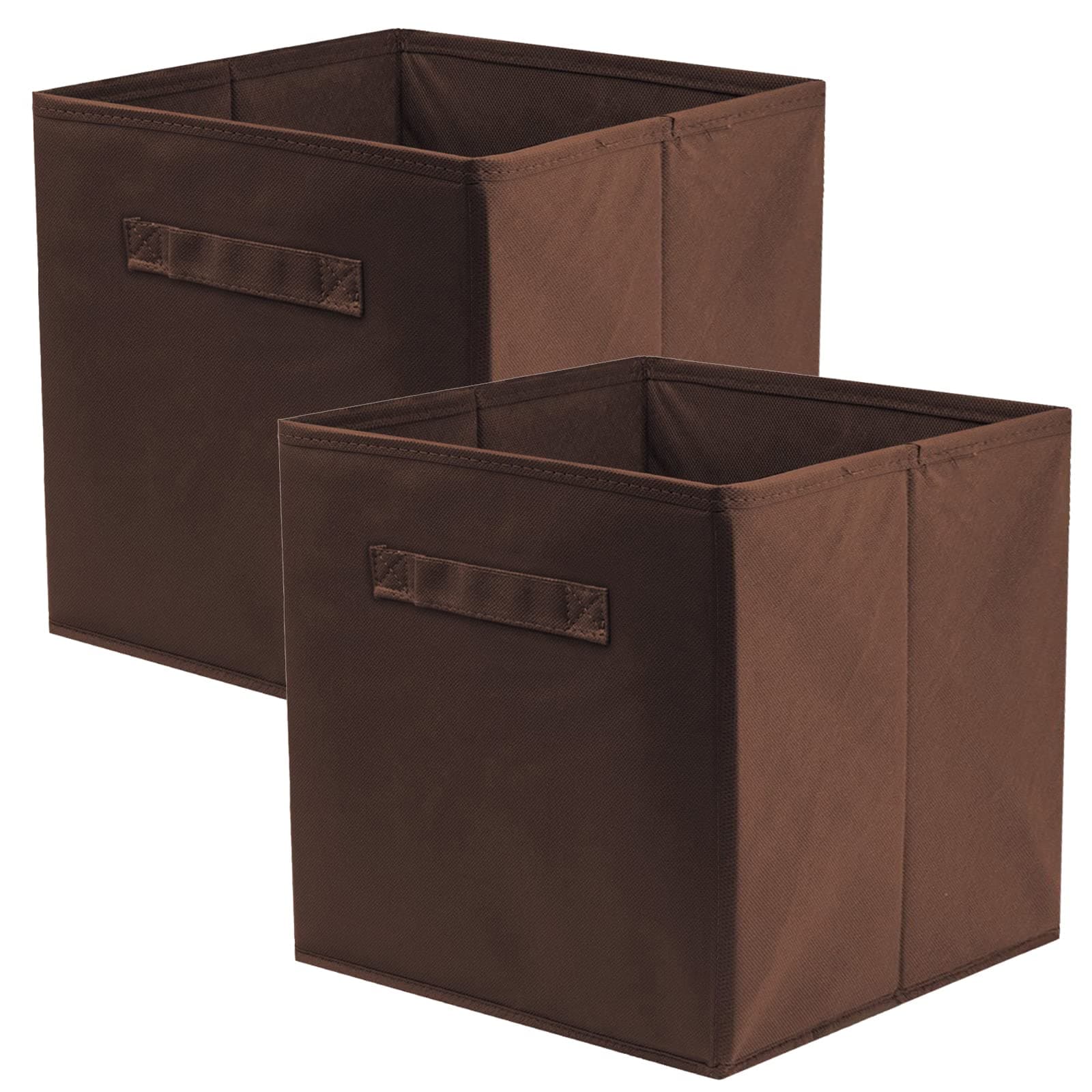 ShellKingdom Foldable Fabric Storage Cubes And Cloth Storage Organizer Drawer For Closet And Toys, 2 Pack (Chocolate)