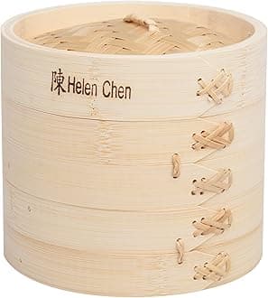 Helen’s Asian Kitchen Bamboo Food Steamer with Lid, 6-Inch
