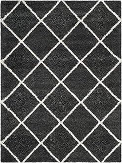 ZBLER Carpet Shaggy Super Soft Carpet for Home & Living Room (6x9 feet, Grey Ivory)