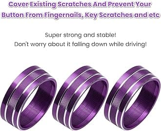 Audio Air Conditioning Button Cover Decoration Twist Switch Ring Trim For Jeep Wrangler JK JKU Patriot 2011-2018, Compass 11-16, Liberty 08-12, Dodge Challenger 08-14 Interior Accessories (Purple)