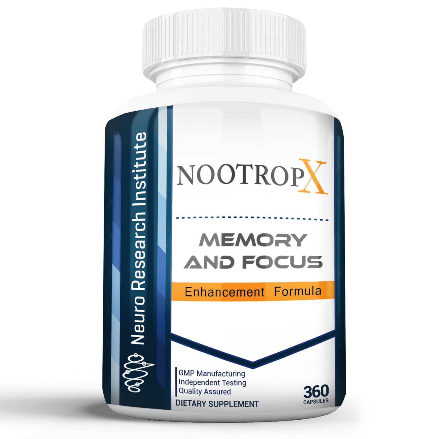 NootropX Advanced Nootropic Brain Supplement | Clinically Effective Doses | Memory and Focus Enhancement Formula | Alpha GPC | Ginkgo | Ginseng | DMAE | Theanine | Huperzine A | ALCAR (360 Capsules)