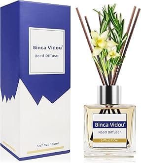 binca vidou Reed Diffuser Set Bergamot, Vanilla, Lavender & Jasmine Reed Oil Diffusers for Bedroom Living Room Office Aromatherapy Oil Reed Diffuser for Gift & Stress Relief 100 ml/3.4 oz