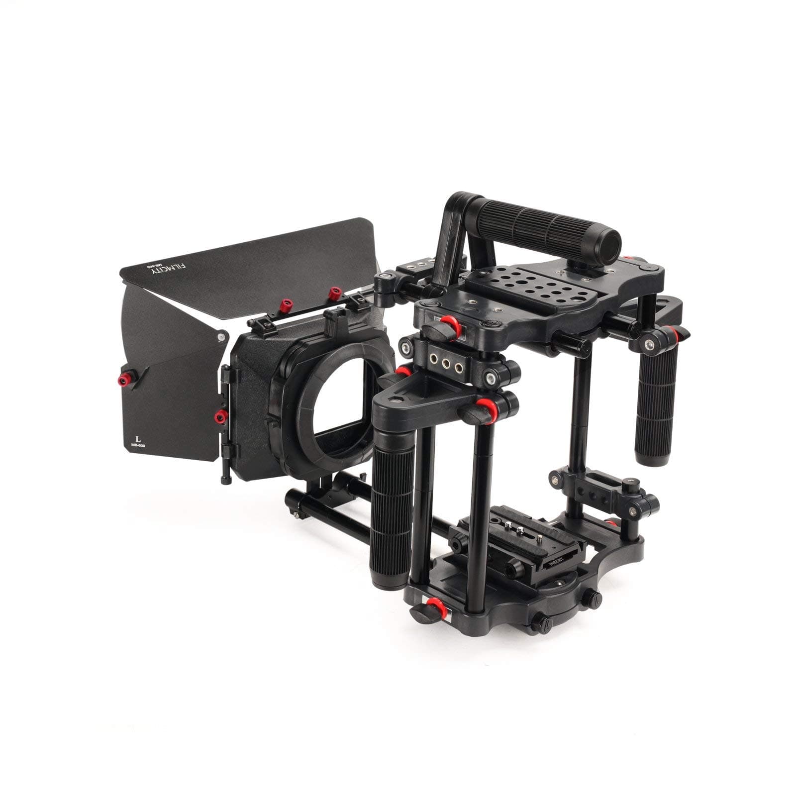 Power DSLR Camera Cage with MB-600 Matte Box Combo Kit. 4x4 Filter Holders, Lenses up to 95mm Diameter, Supports 15mm Rods. for DSLR/DSLM Handheld Camera. (FC-CTH-01)