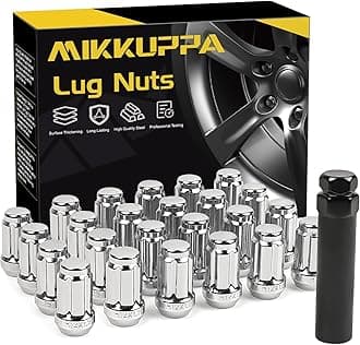 MIKKUPPA 24pcs M12x1.25 Lug Nuts - Replacement for 2005-2015 Nissan Armada, 2004-2019 Titan, 1995-2004 Pickup Aftermarket Wheel Chrome Closed End Spline Lug Nuts