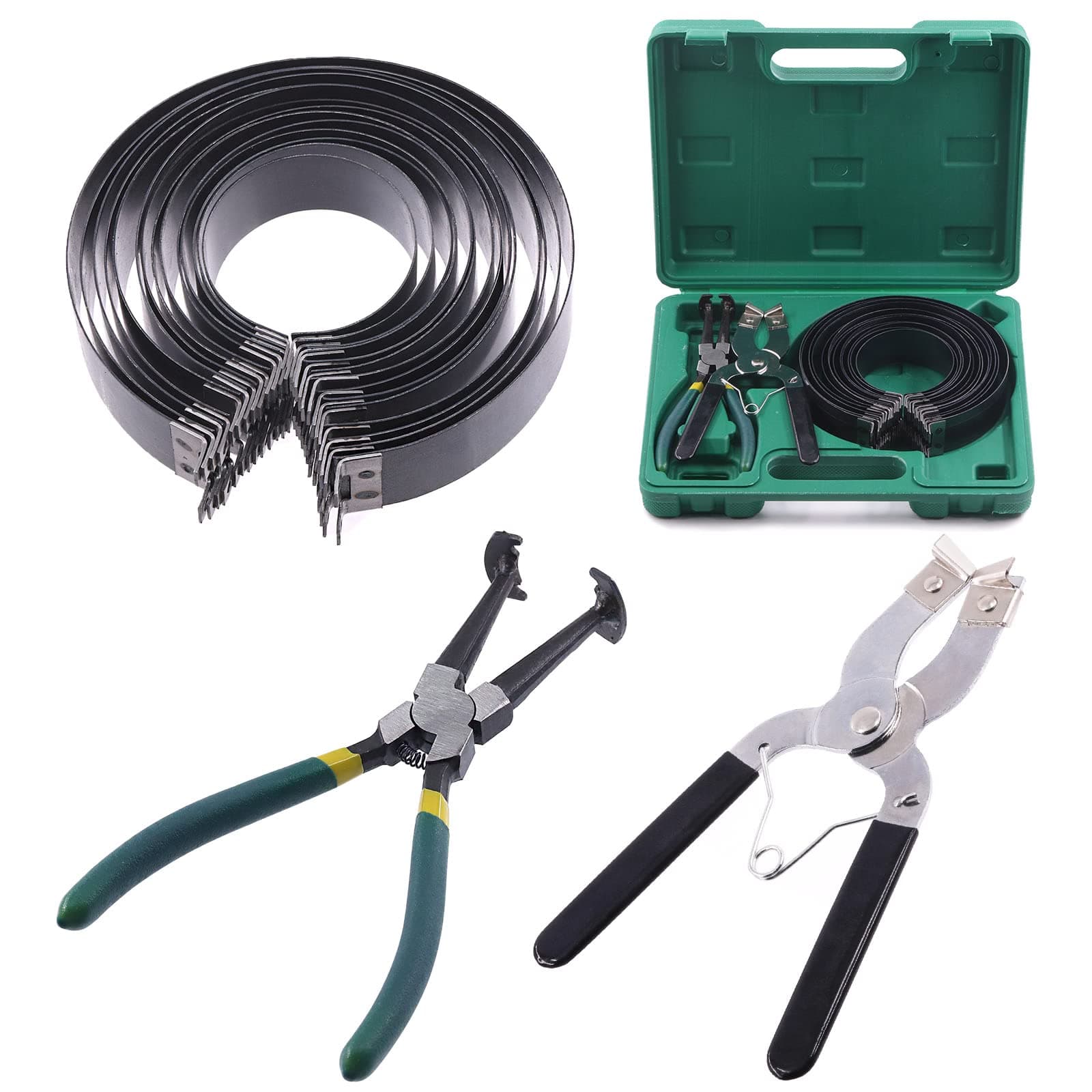 – Keadic 16 Pcs Automotive Engine Piston Ring Compressor Tool Set Contains Compressor Pliers, Piston Installer Pliers and 2.4" to 5.7" 14 Bands Compression Ratchet for Auto Car Truck Engine