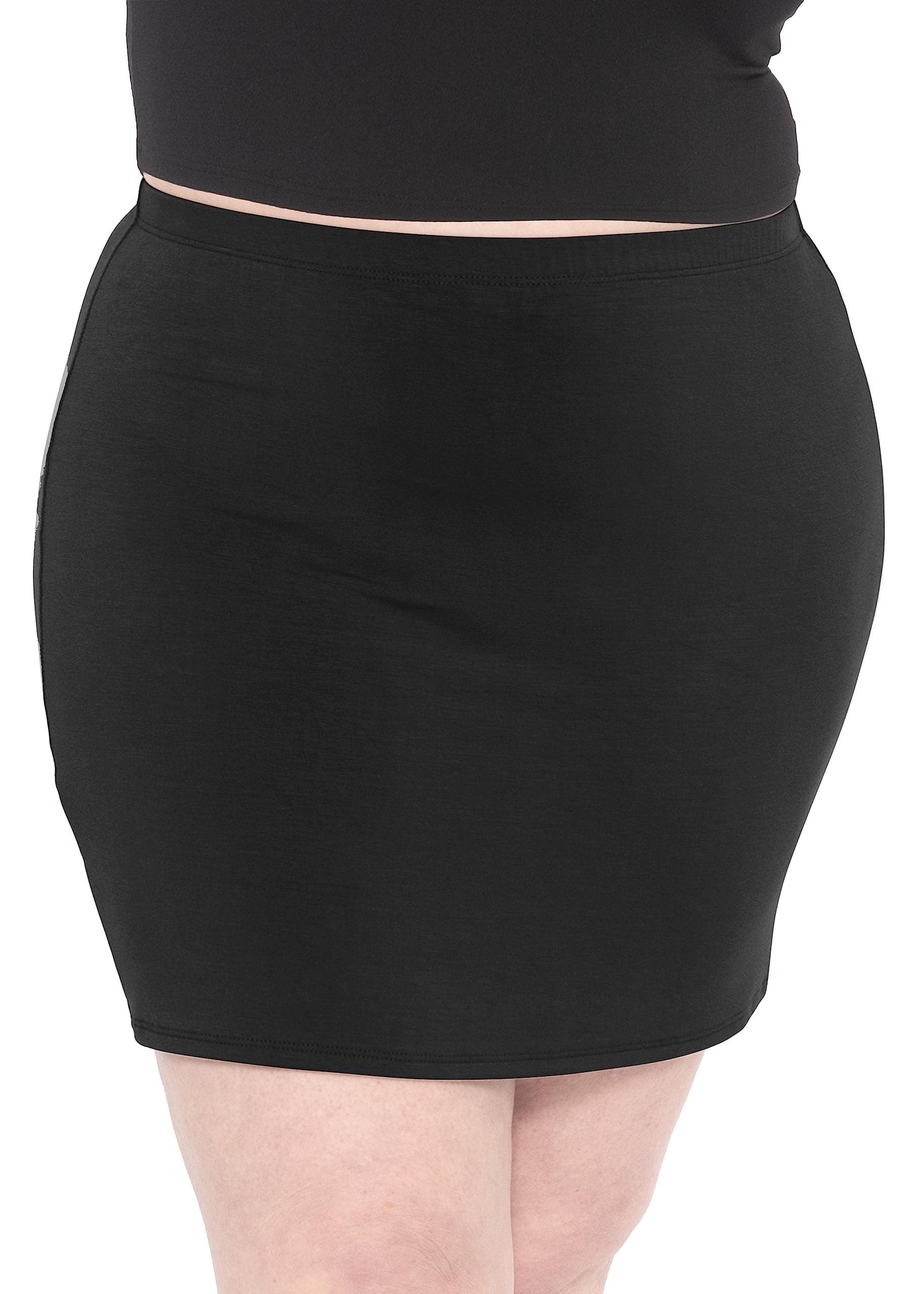 Women's Cotton Soft Stretch Fabric Basic Mini Skirt | Small - 5X