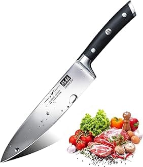 SHAN ZU Japanese Chef Knife 8 inch, Professional Kitchen Knives, High Carbon Stainless Steel Sharp Cooking Utility Knife with Ergonomic Handle