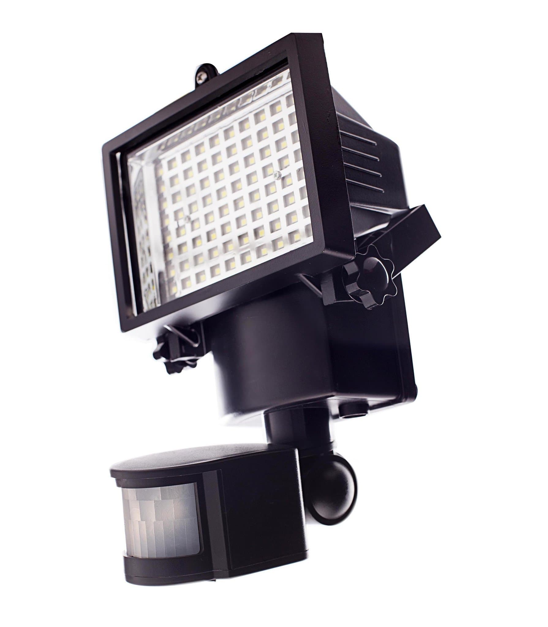 Qualitus The Super Bright 80 LED Waterproof Solar Powered Security Lights with Motion Sensor for Outdoor Garden Yard (1, Black)