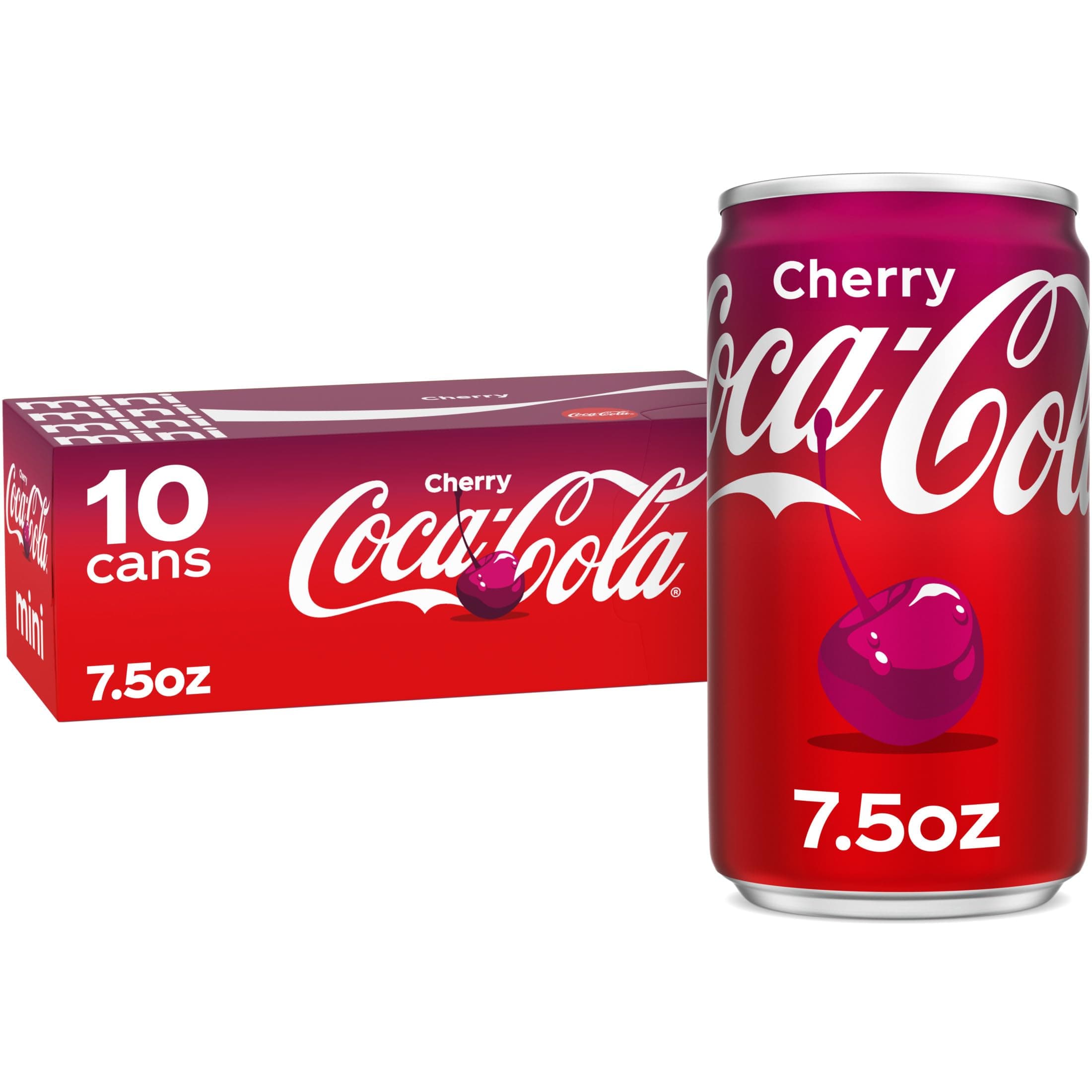 Cherry Soda Soft Drink Fridge Pack Mini Cans, 7.5 fl oz, 10 Pack