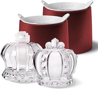 ZOKU Set of 2 Silicone Ice Molds, Crown - King & Queen Crowns, Large Ice Cube Molds for Craft Cocktails, Keep Drinks Colder Longer with Less Dilution, Easy-Release, BPA-Free