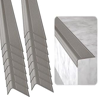 RUBBER BONDStair Edge Protector (Pack of 15) 36x2x1 inch Anti-Slip Stair Corner Trim Rubber Strips - Waterproof Self-Adhesive Staircases for Outdoor & Indoor Uses | Protect Kids & Pets - Grey