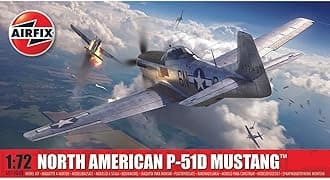 AIRFIX - Model Set - A01004B North American P-51D Mustang Model Building Kit - Plastic Model Plane Kits for Adults & Children 14+, Set Includes Sprues & Decals - 1:72 Scale Model