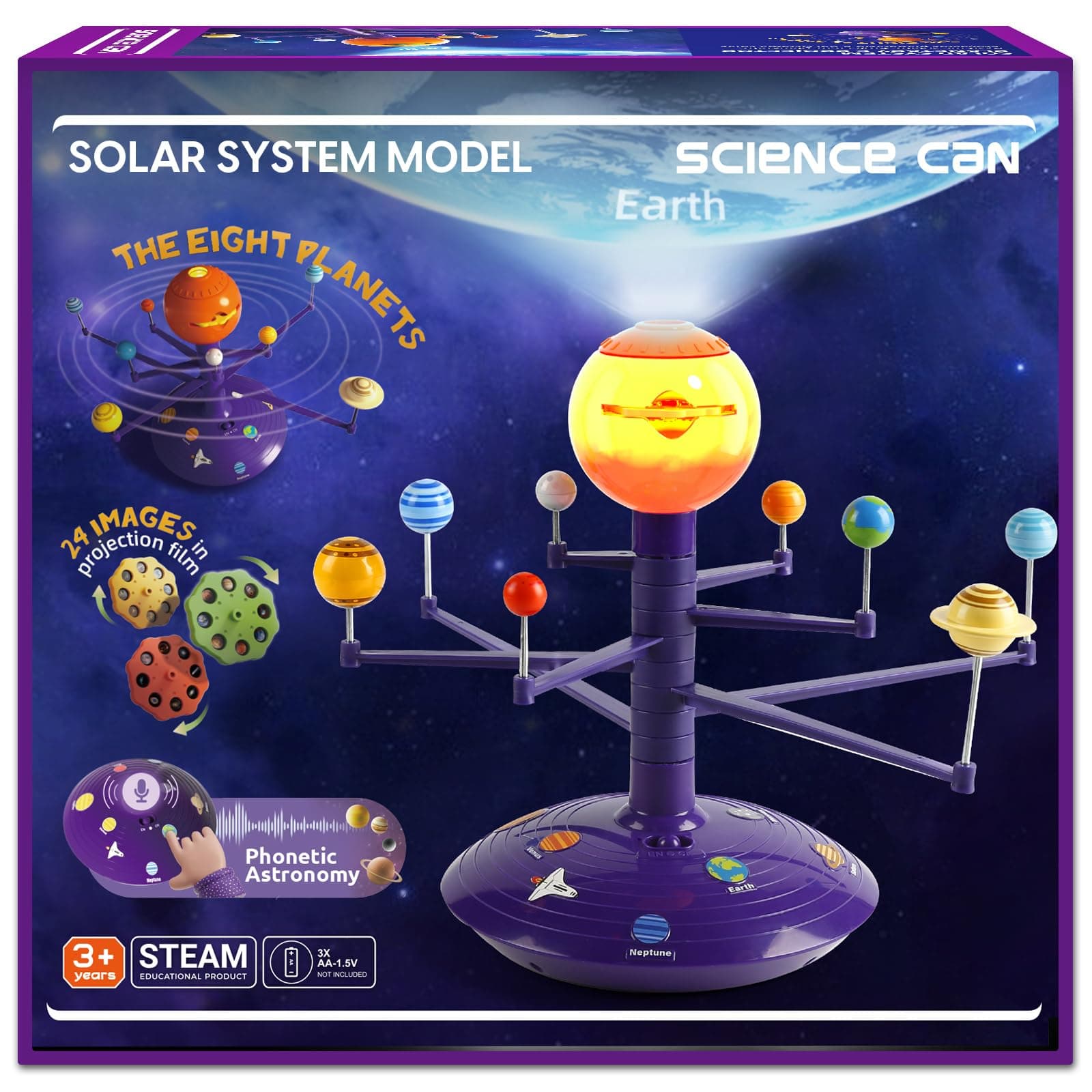 - Science Can Solar System for Kids, Talking Astronomy Solar System Model Kit, Planetarium Projector with 8 Planets STEM Space Toys for 3 4 5+ Years Old Boys Girls