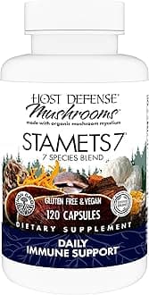 Stamets 7-7 Species Blend - Mushroom Supplement for Immune Support - Includes Royal Sun Blazei, Cordyceps, Reishi, Maitake, Lion's Mane, Chaga & Mesima - 120 Capsules (60 Servings)*