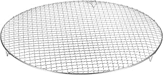 HARFINGTON Round Cooking Rack 15-inch 201 Stainless Steel Cross Wire Barbecue Grill Net with 20mm Legs for Cooking Baking Steaming BBQ