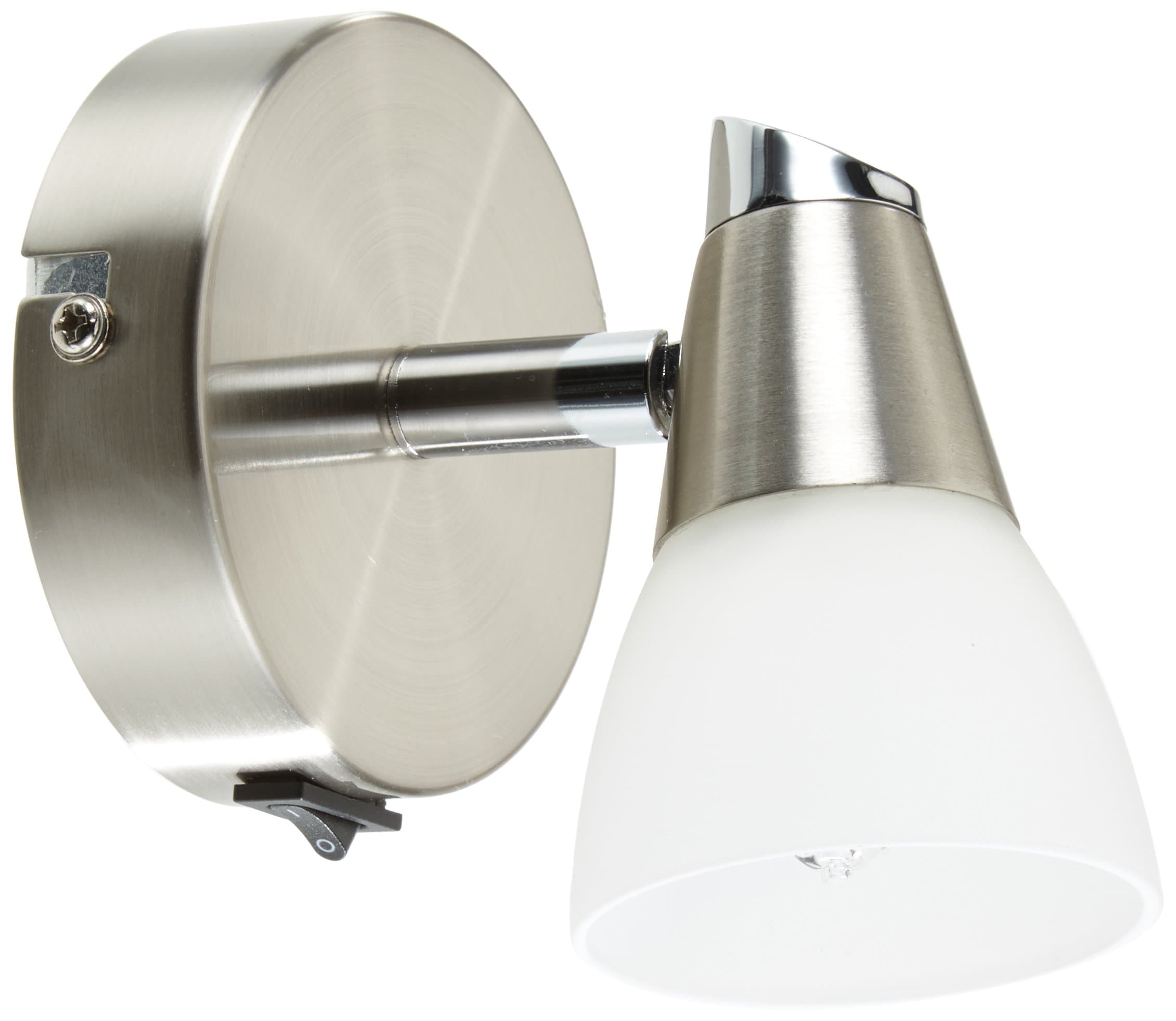 Reality Lighting R8811-07 Halogen wall spot, EEK D, excl. 1x G9, with swivel, in matt nickel, glass in white